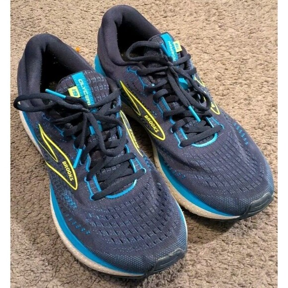 Brooks Men's Athletic Shoes - Navy and Neon Yellow - Picture 4 of 8